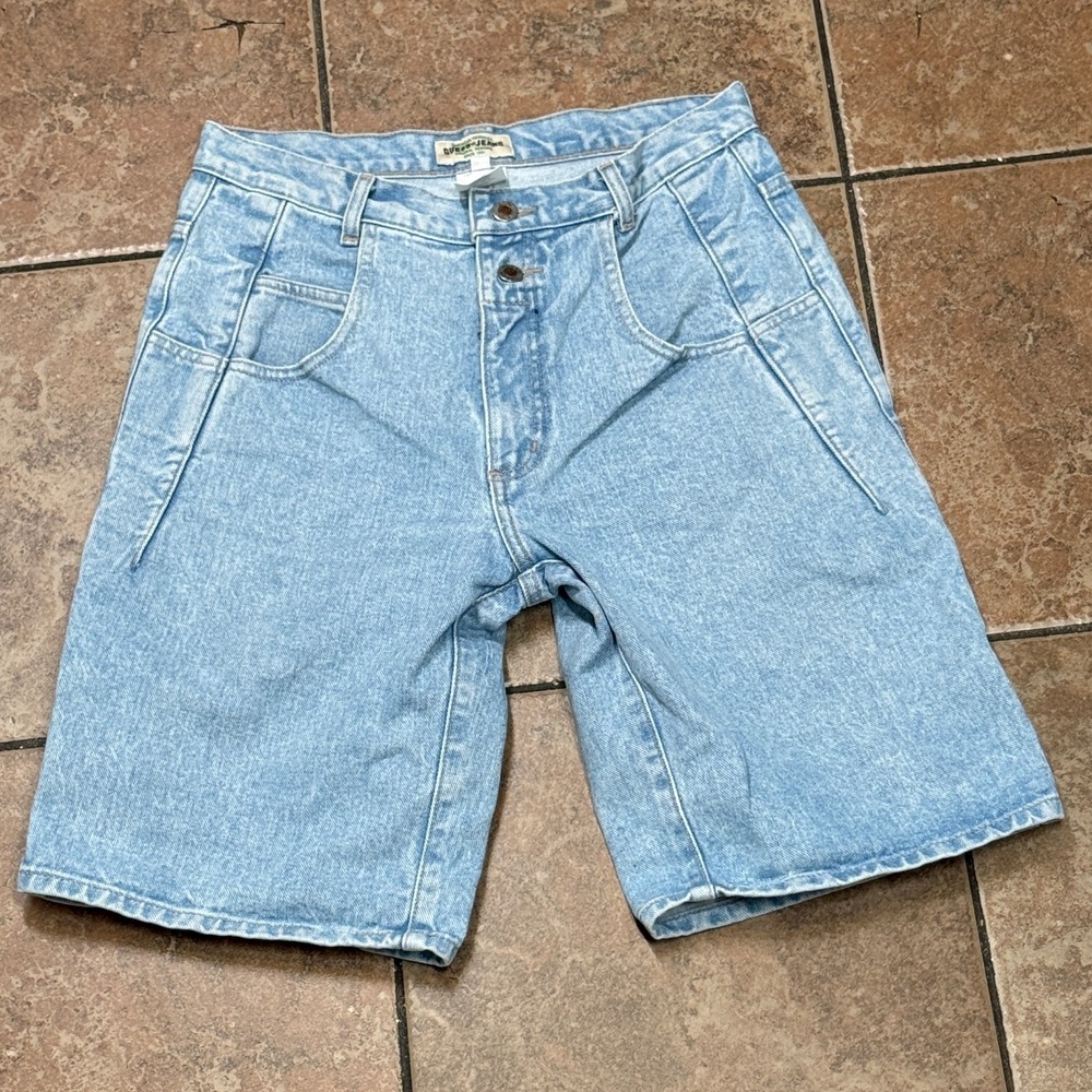 Vintage Guess Denim Shorts Jorts Light Wash 1990s Paneled Retro Casual Size 30